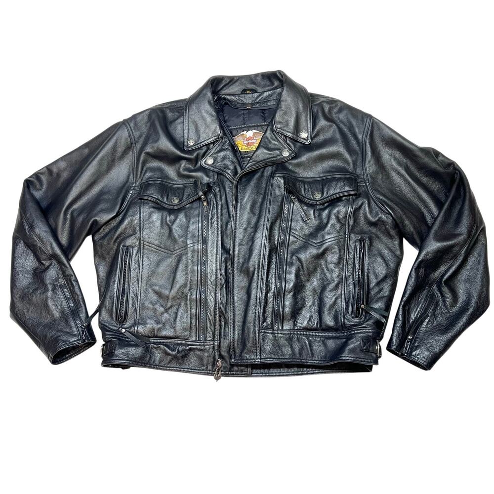 Vintage Harley-Davidson Nevada Leather Riding Jacket w/ Liner 3XL #98122-98